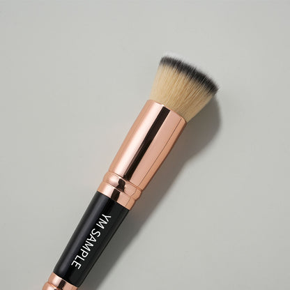 Luxury 2-in-1 Vegan Double Ended Makeup Brush – Custom Logo Rose Gold Brush Set