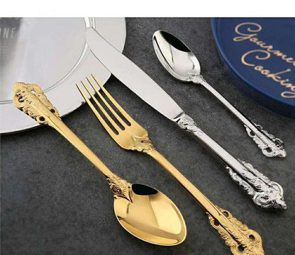 Luxury Metal Tableware Set – Modern Eco-Friendly & Durable Design for Weddings & Parties