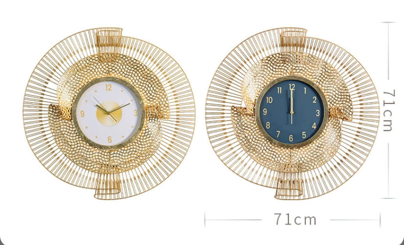 2026 Hot Selling Modern Luxury Gold Metal Wall Clock – Elegant Round Decorative Wall Decor