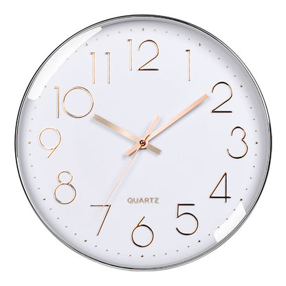 Custom 12-Inch Silent Quartz Wall Clock – Simple 3D Plastic Decorative Promotional Clock