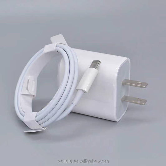 Original 20W USB-C Wall Charger With EU Plug & PD Fast Charging Cable For iPhone 12–16 Pro Max