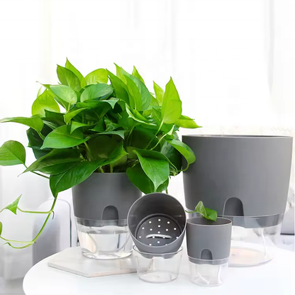 Automatic Self-Watering Plant Pots – Durable Plastic Flower Pots for Home & Garden