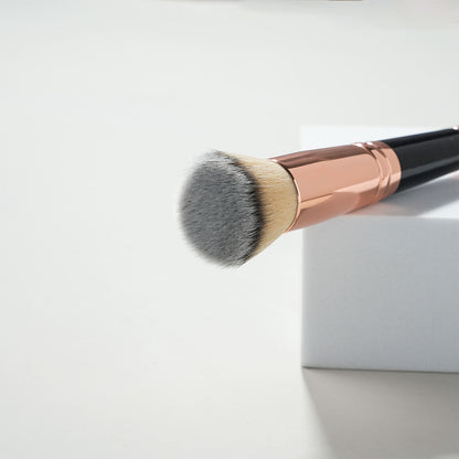 Luxury 2-in-1 Vegan Double Ended Makeup Brush – Custom Logo Rose Gold Brush Set