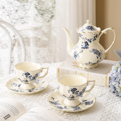 Vintage Ceramic Tea & Coffee Cup Set – Luxury Turkish Style With Floral Print & Saucers