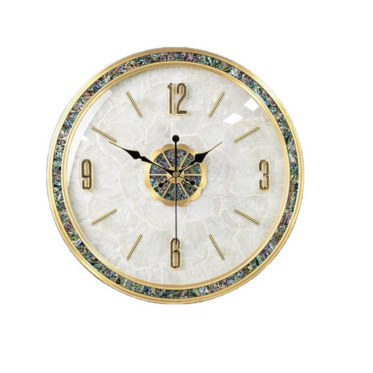 Modern Luxury European Wall Clock – Scandinavian Mute Quartz Metal Clock With Brass Hands