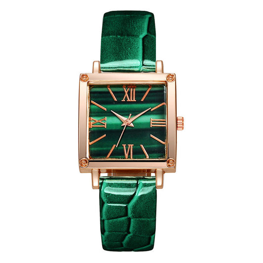 Popular 5PCS Women’s Quartz Watch Set – Square Case Fashion Jewelry Accessories