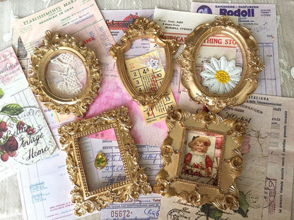 Gold Retro Mini Wedding Picture Frame – Acrylic & Wood Hanging Frame For Home Decor & Gifts