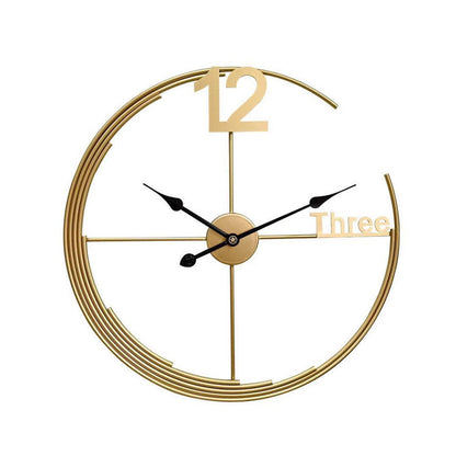 Nordic Luxury Metal Wall Clock – Unique Design Home Decoration Timepiece