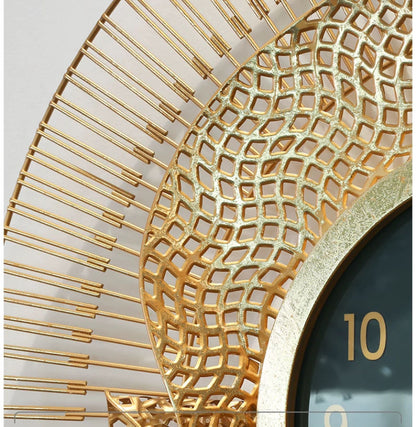 2026 Hot Selling Modern Luxury Gold Metal Wall Clock – Elegant Round Decorative Wall Decor