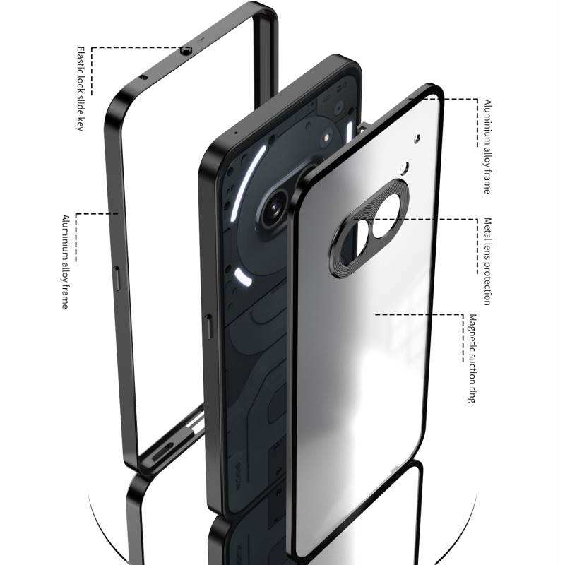 Metal Elastic Buckle Design Phone Case For Nothing Phone 3A/2A – High-Quality Anti-Fall Acrylic Back Cover