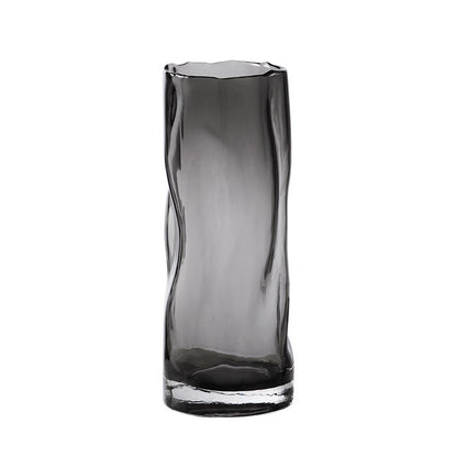 Creative Pleated Glass Vases – Twisted Pattern Decorative Vases For Living Room