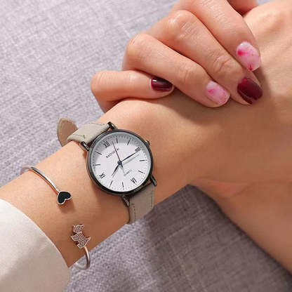 Best Selling Stylish Girls’ Leather Hand Watch – Student Casual Wristwatch