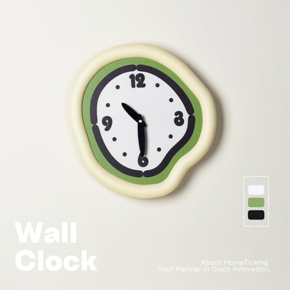 Green Edge Mute Wall Clock – Cream Style Modern Decorative Clock For Living Room