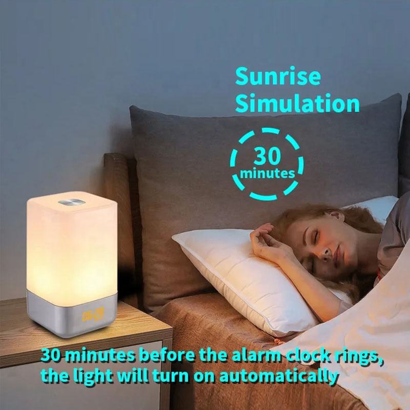 2026 Best Selling Sunrise Alarm Clock | Nature Sound Wake-Up Alarm With Snooze & LED Night Light | Digital Table Clock For Bedroom