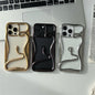 2025 Creative Snake Design Hollow Electroplated TPU Phone Case For iPhone 12–17 Pro Max – Stylish Mobile Cover For Girls