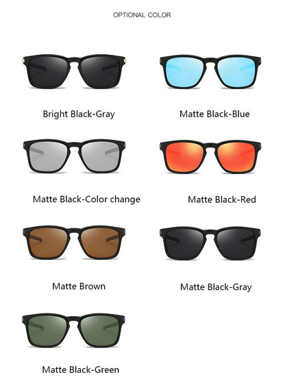 Fashion Square Retro Sunglasses – Photochromic Polarized Cycling Glasses For Men