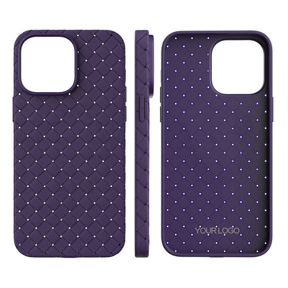 Factory Luxury Woven Pattern Soft Phone Case For iPhone 16/15/14/13/12 Pro Max – Lightweight & High Quality