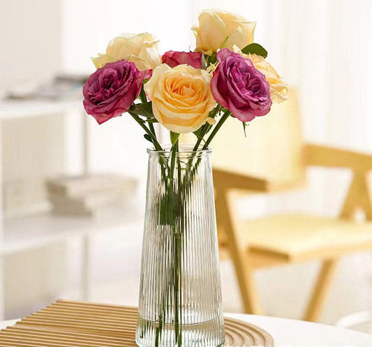Large Transparent Glass Flower Vase – High-Quality Decorative Vase For Living Room & Desktop
