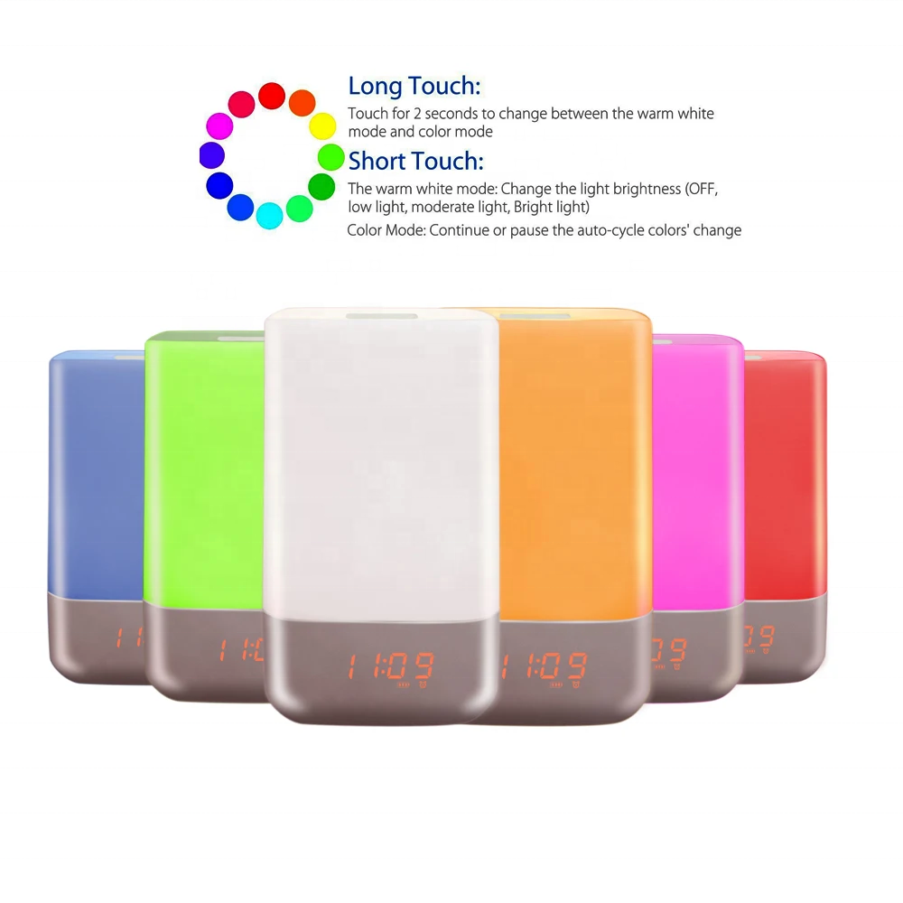 2026 Best Selling Sunrise Alarm Clock | Nature Sound Wake-Up Alarm With Snooze & LED Night Light | Digital Table Clock For Bedroom