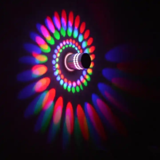 LED Aluminum Wall Sconce – Spiral Hole Multicolor Light For Home, Bar & Room Decor