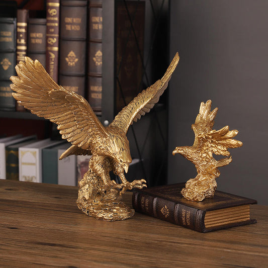 Luxury Gold Eagle Resin Sculpture – Modern Table Ornament For Home Decoration
