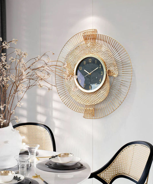 2026 Hot Selling Modern Luxury Gold Metal Wall Clock – Elegant Round Decorative Wall Decor