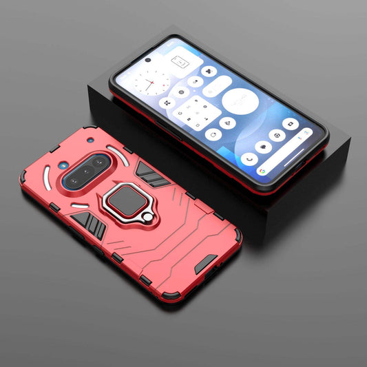 Shockproof Armor Hard Plastic Phone Case For Nothing 3A Pro/2A/2 – With Ring Holder & Holster