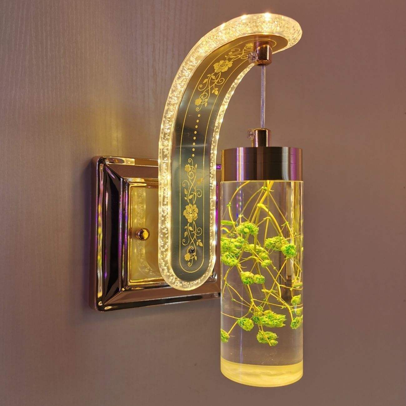 12W LED Indoor Wall Lamp – Real Flower Decorative Light For Bedroom, Living Room & Stairs