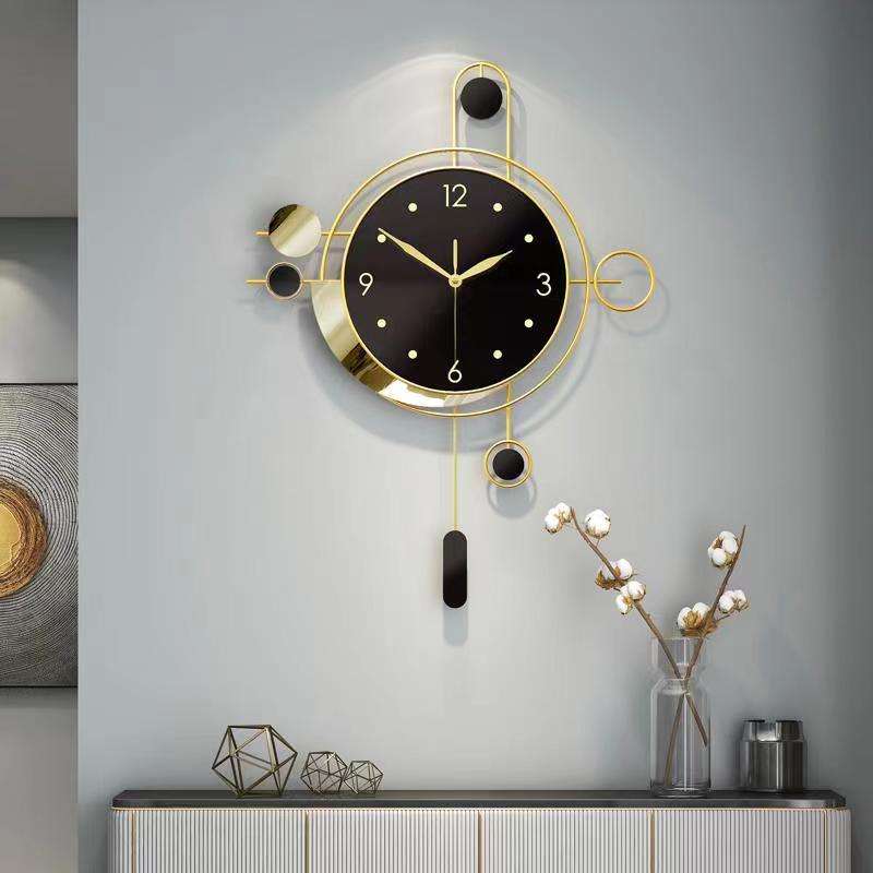2025 Luxury Golden Wall Clock With Pendulum – Large Decorative Wall Hanging For Home Decor