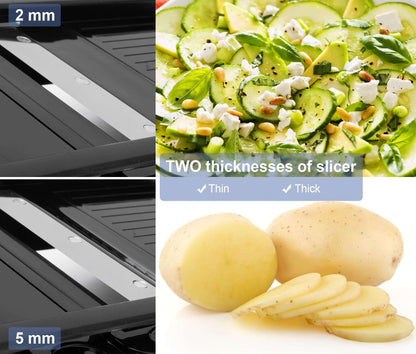 Handheld Mandolin Slicer – Multi-Blade Vegetable Chopper, Cutter & Grater for Kitchen