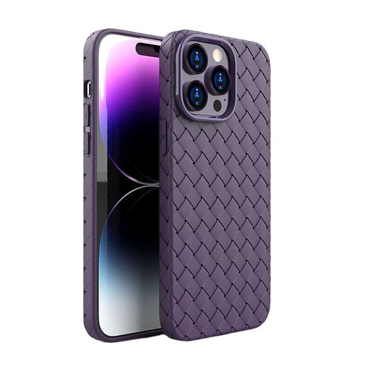 Factory Luxury Woven Pattern Soft Phone Case For iPhone 16/15/14/13/12 Pro Max – Lightweight & High Quality