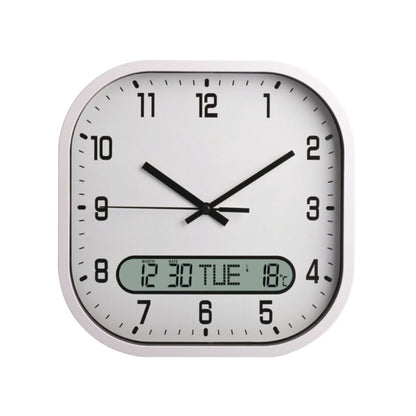 10-Inch Square Analog & Digital Wall Clock | Plastic LCD Display Clock With Date, Year & Temperature | Europe Market Bestseller
