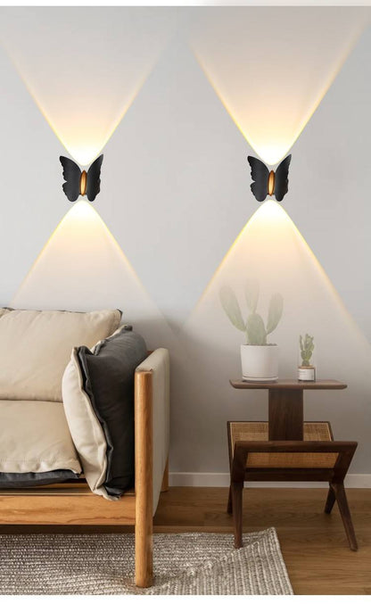 Hagood 6W Butterfly Outdoor Wall Light – Waterproof Up & Down Lamp For Garden, Living Room & Hotel
