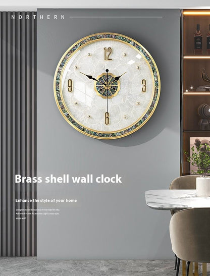 Modern Luxury European Wall Clock – Scandinavian Mute Quartz Metal Clock With Brass Hands
