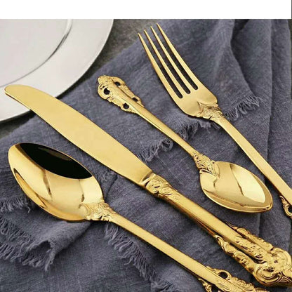 Luxury Metal Tableware Set – Modern Eco-Friendly & Durable Design for Weddings & Parties