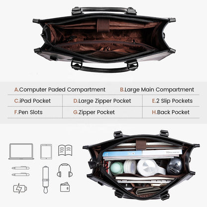 Custom Hot Sale Women’s Office Tote Bag – Waterproof PU Leather Laptop Shoulder Messenger Bag