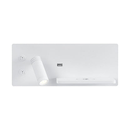Multifunction LED Wall Lamp – Bedside Sconce with USB & Wireless Phone Charging