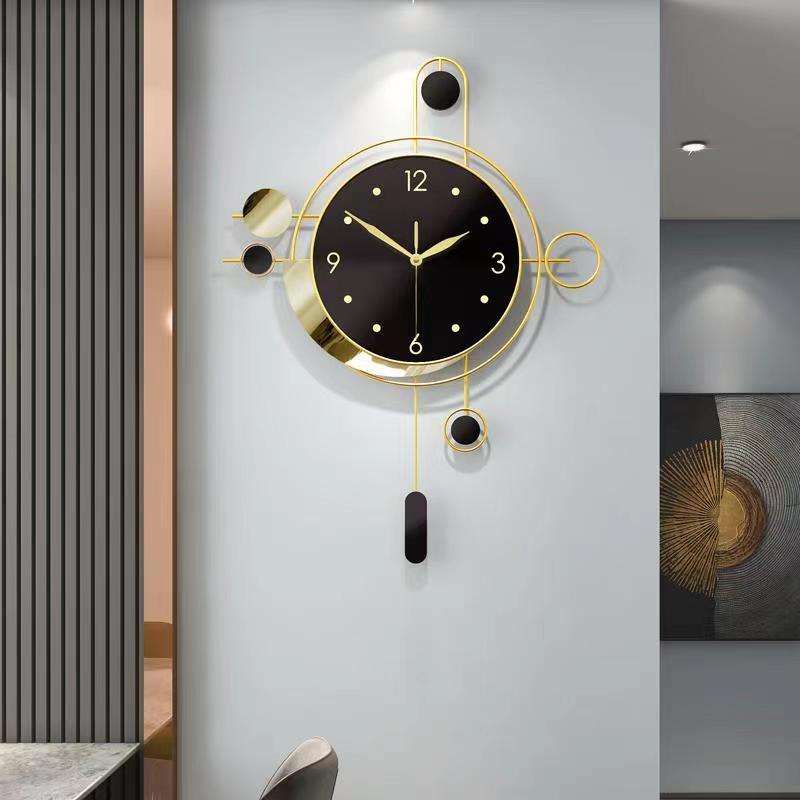 2025 Luxury Golden Wall Clock With Pendulum – Large Decorative Wall Hanging For Home Decor