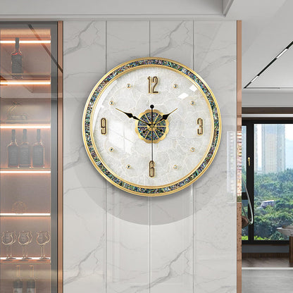 Modern Luxury European Wall Clock – Scandinavian Mute Quartz Metal Clock With Brass Hands
