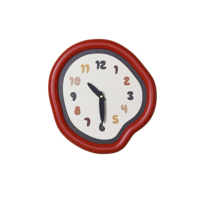 Japanese Korean Retro Red Wall Clock – Silent Punch-Free Decorative Living Room Clock